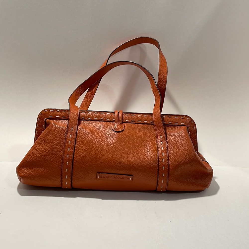 BCBGMaxAzria Burnt Orange Leather Shoulder Bag